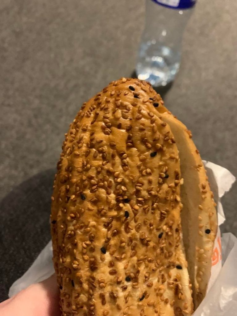 Falafel in toasted sesame bun