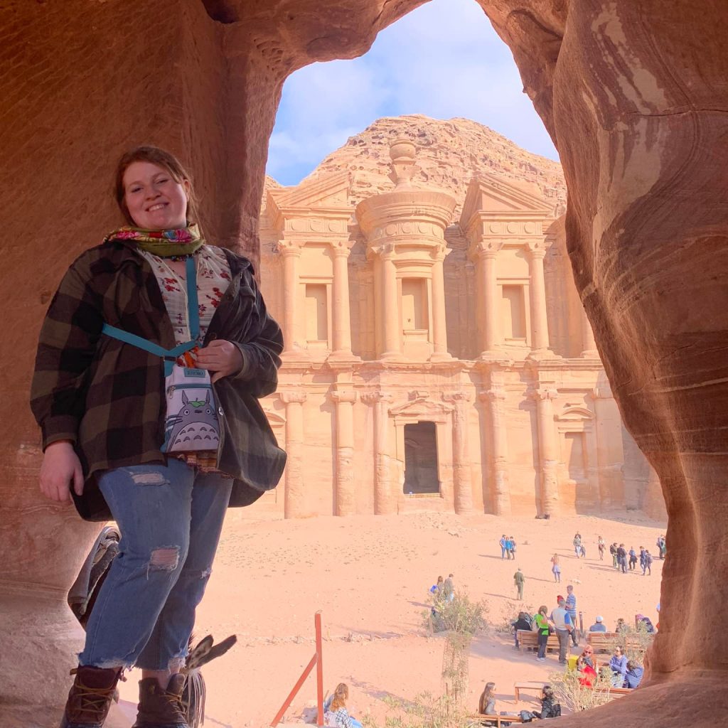 Me standing in front of Monastery at Petra