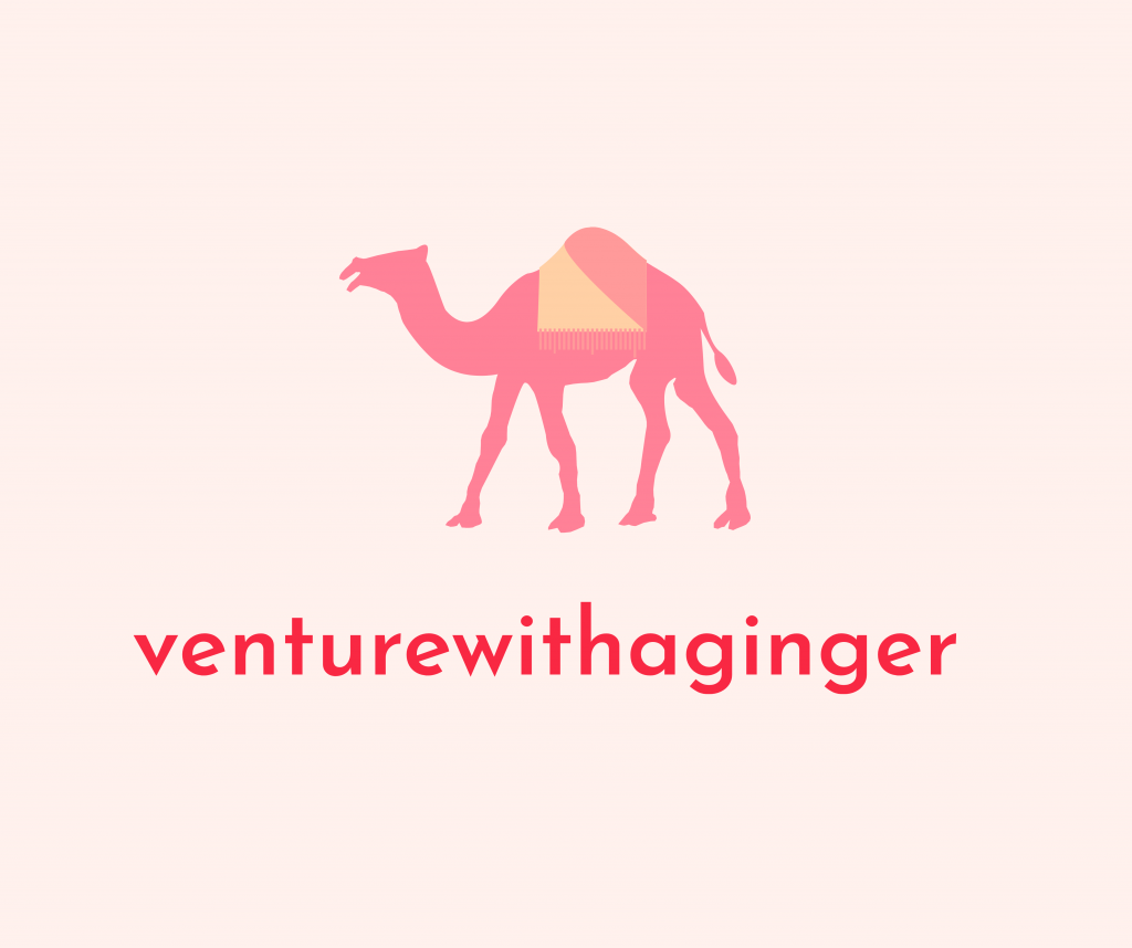 My logo is a pink camel with my blog name under it