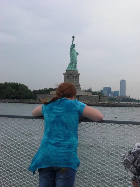 Me looking out at the statue of liberty