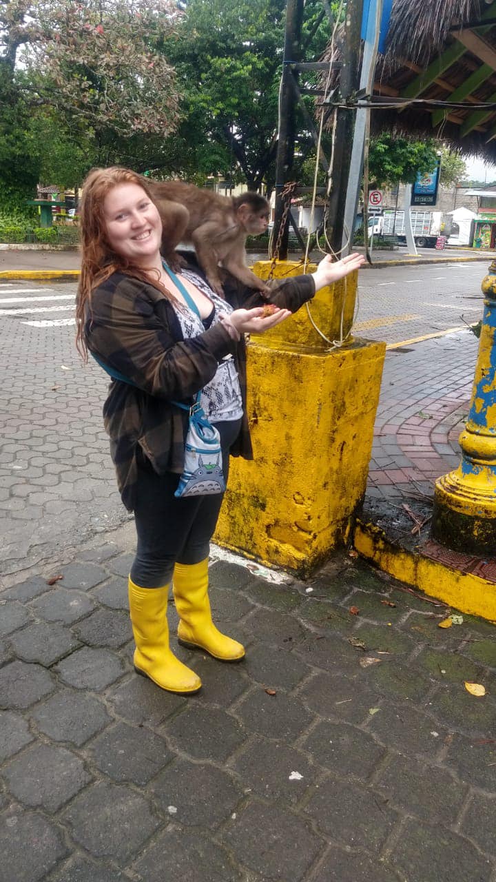 Me holding a monkey