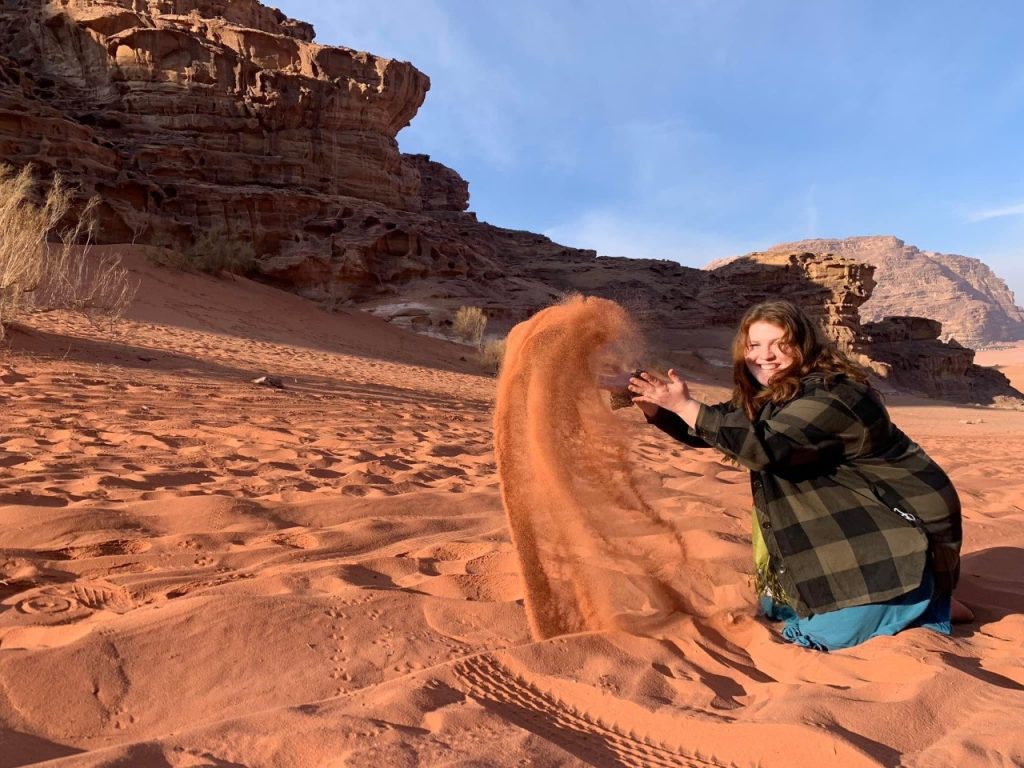 Me throwing sand