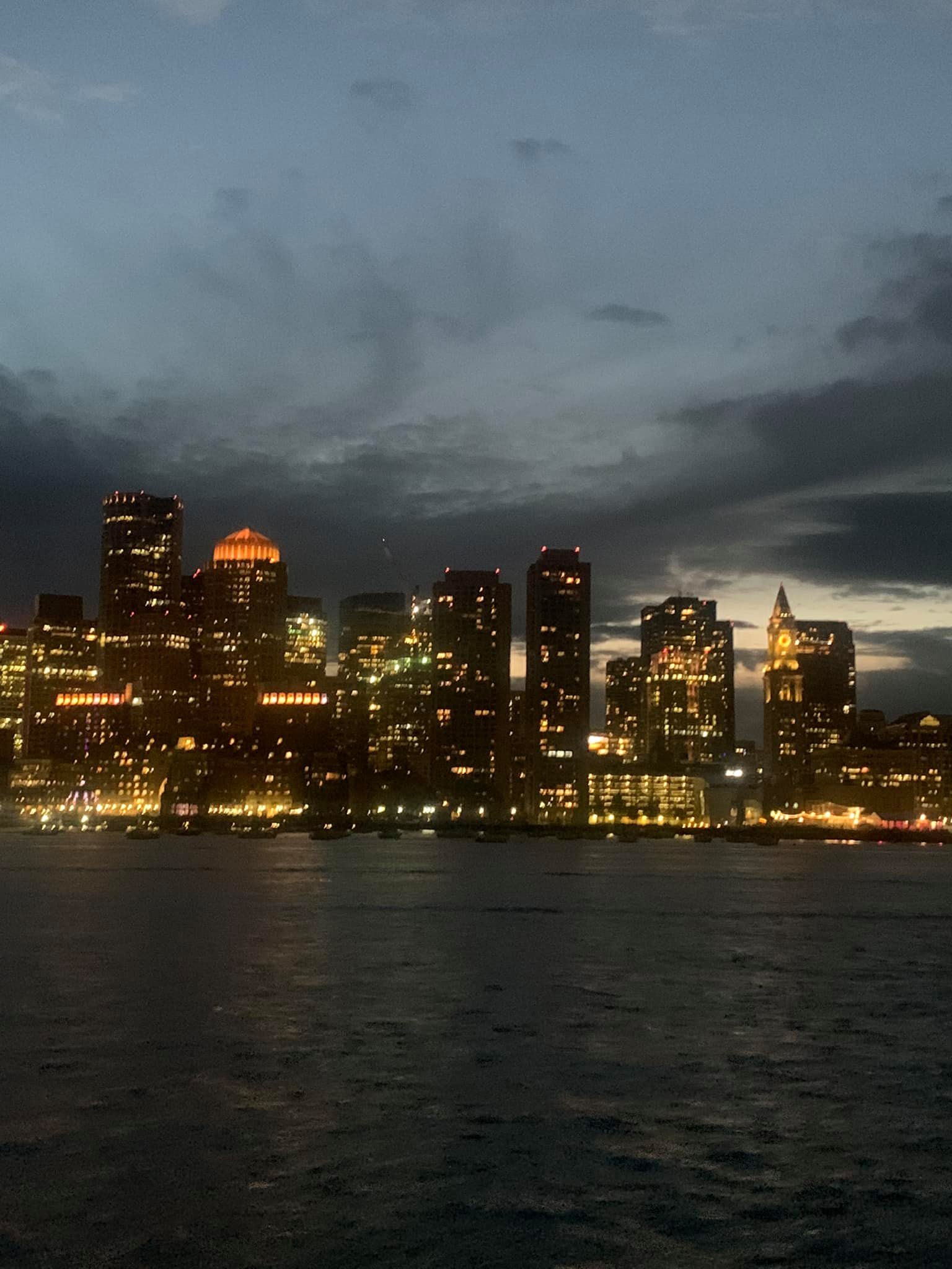 Nighttime Boston view