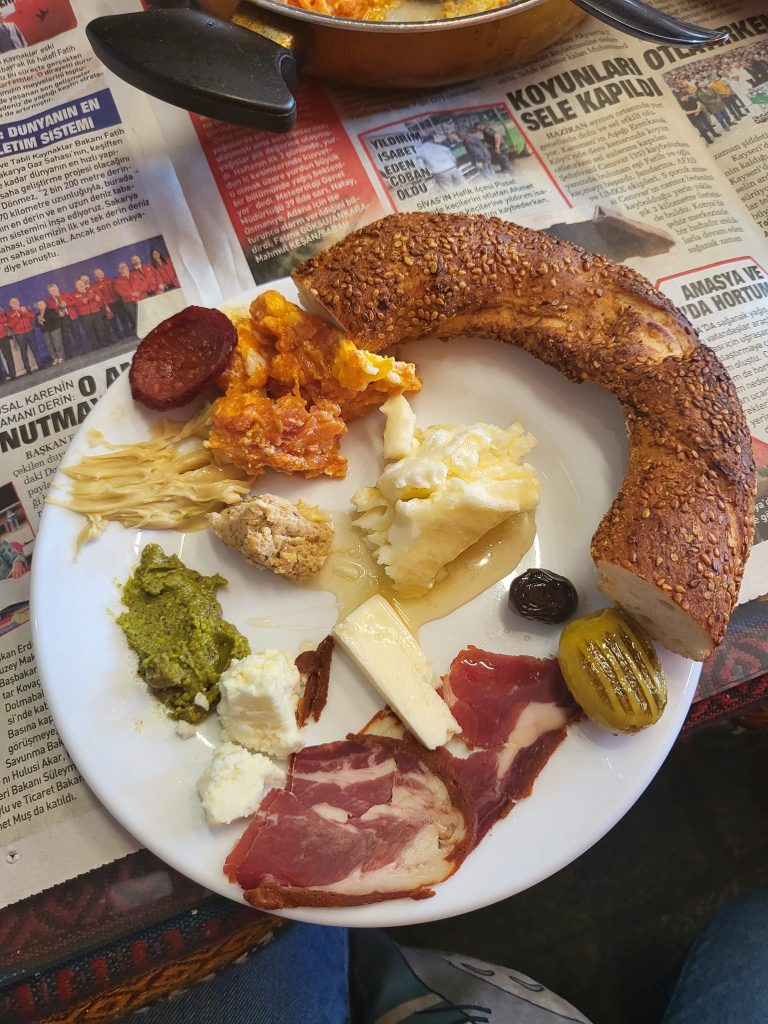 A plate full of turkish breakfast