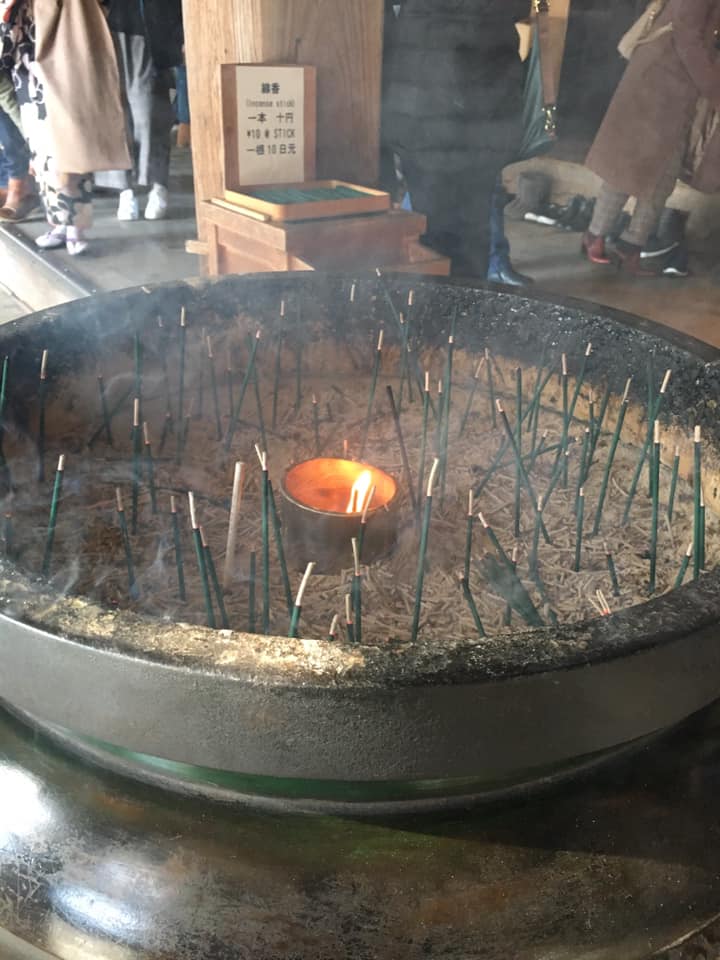 incense burning at the temple