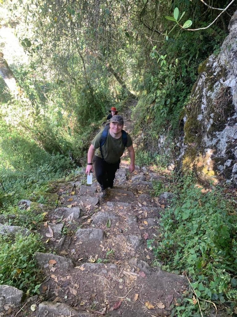 My boyfriend hiking up the Inca trail