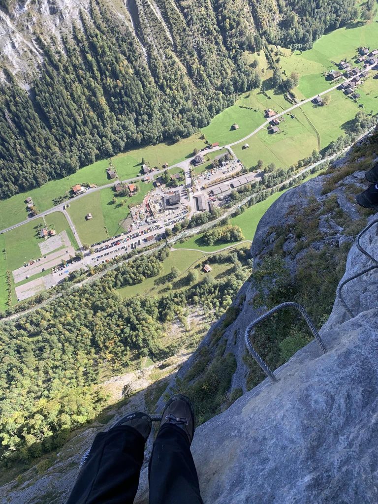 Open cliff face section of the via ferrata